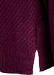 Knitted blouse with V-shaped rib pattern and slits, Purple, Packshot image number 3