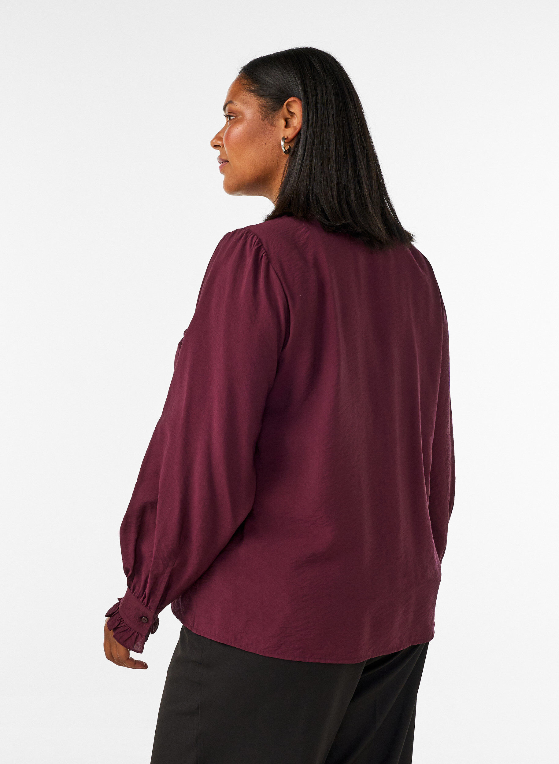 ZizzifashionShirt blouse with embroidered floral appliqu&eacute;s, Red, Model image number 2