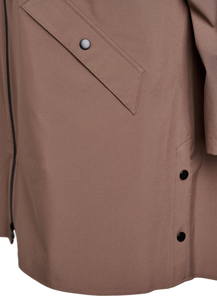 Rain jacket with pockets and hood, Brown, Packshot image number 3