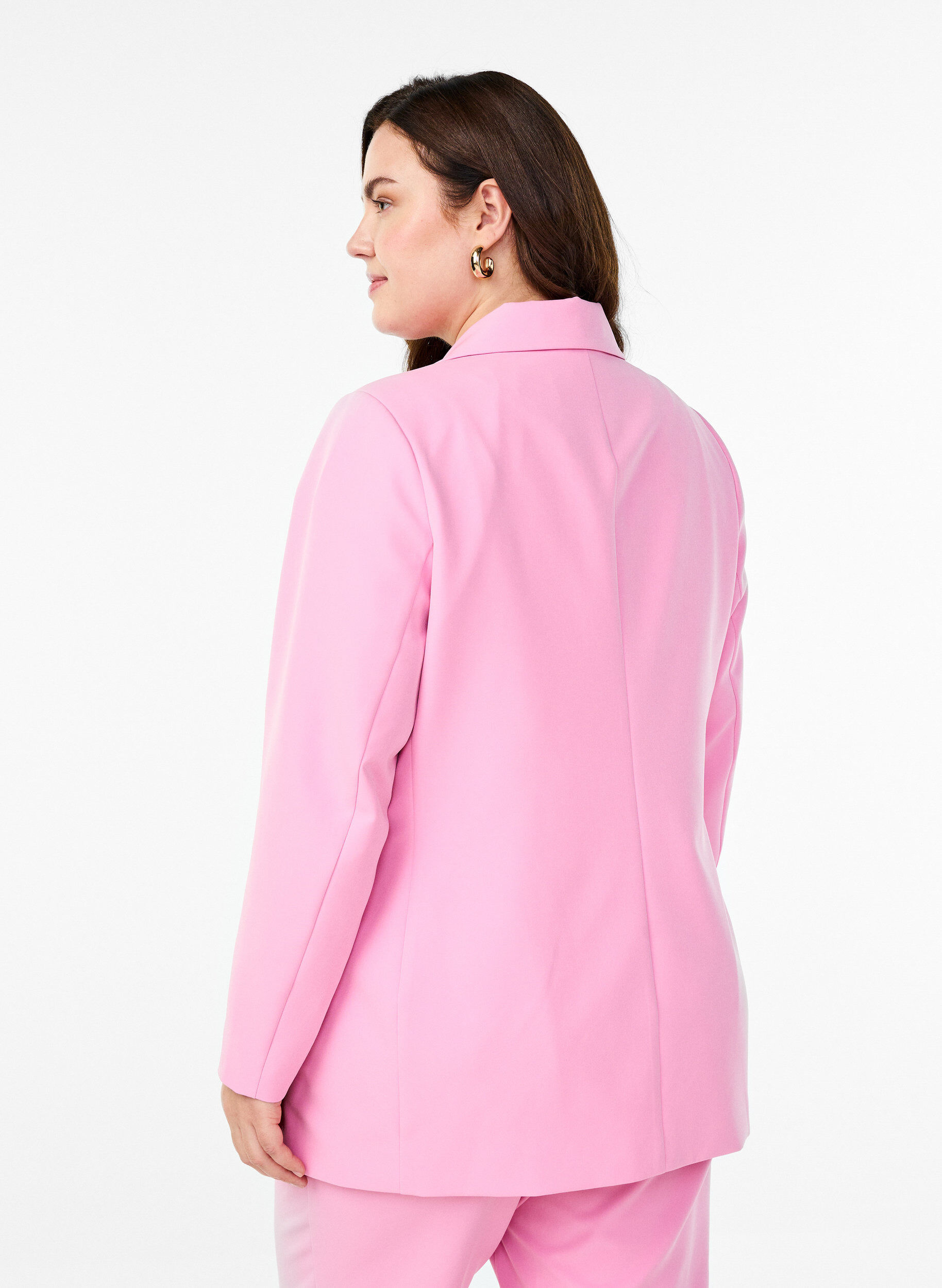 Zizzifashion Classic blazer with button closure, Pink, Model image number 2