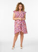 Floral cotton dress with ruffles and V-neck, Pink, Model image number 1
