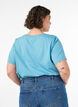 Cotton T-shirt with print, Blue, Model image number 2
