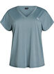 Loose training t-shirt with v-neck, Grey, Packshot image number 0