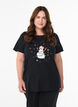 Christmas t-shirt in organic cotton, Black, Model image number 0