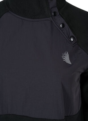 Fleece jacket with buttons and pockets, Black, Packshot image number 2
