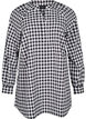 Checked tunic with V-neck, Black/W. Gingham, Packshot image number 0
