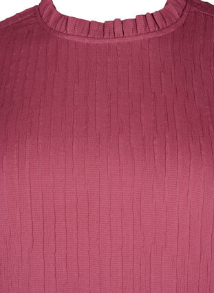 Smock blouse with ruffles and texture, Dry Rose, Packshot image number 2