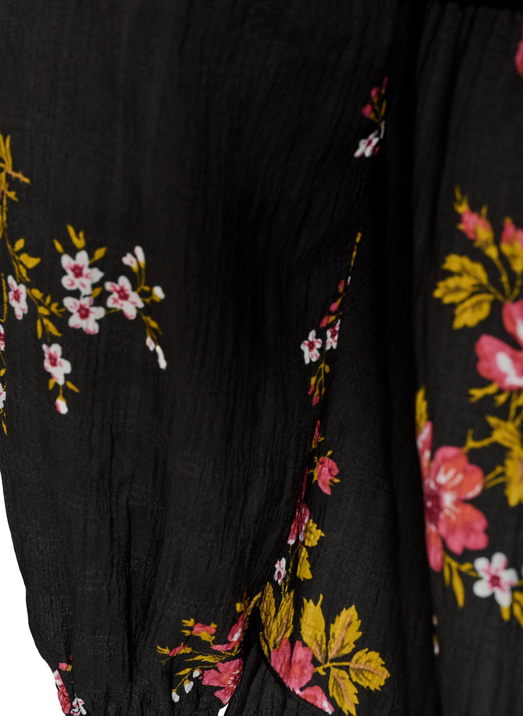 ZizzifashionFloral print dress with tie fastening, Black, Packshot image number 3