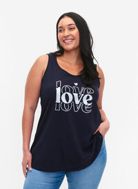 Cotton top with a-shape, Night Sky Love, Model