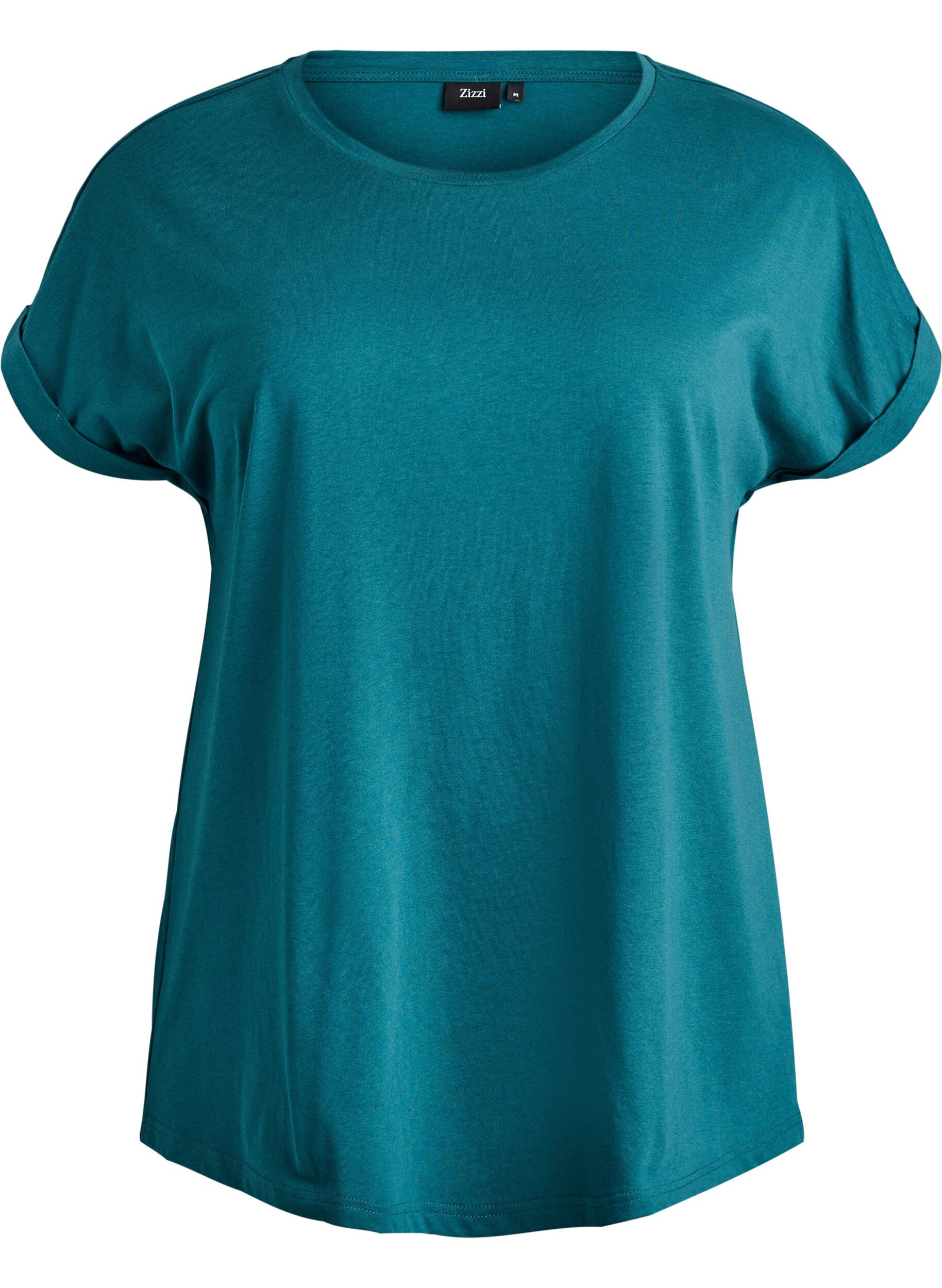 Short-sleeved cotton blend t-shirt