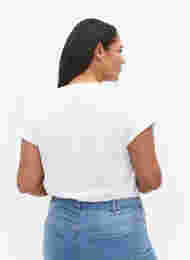 Short sleeved cotton blend t-shirt, Bright White, Model