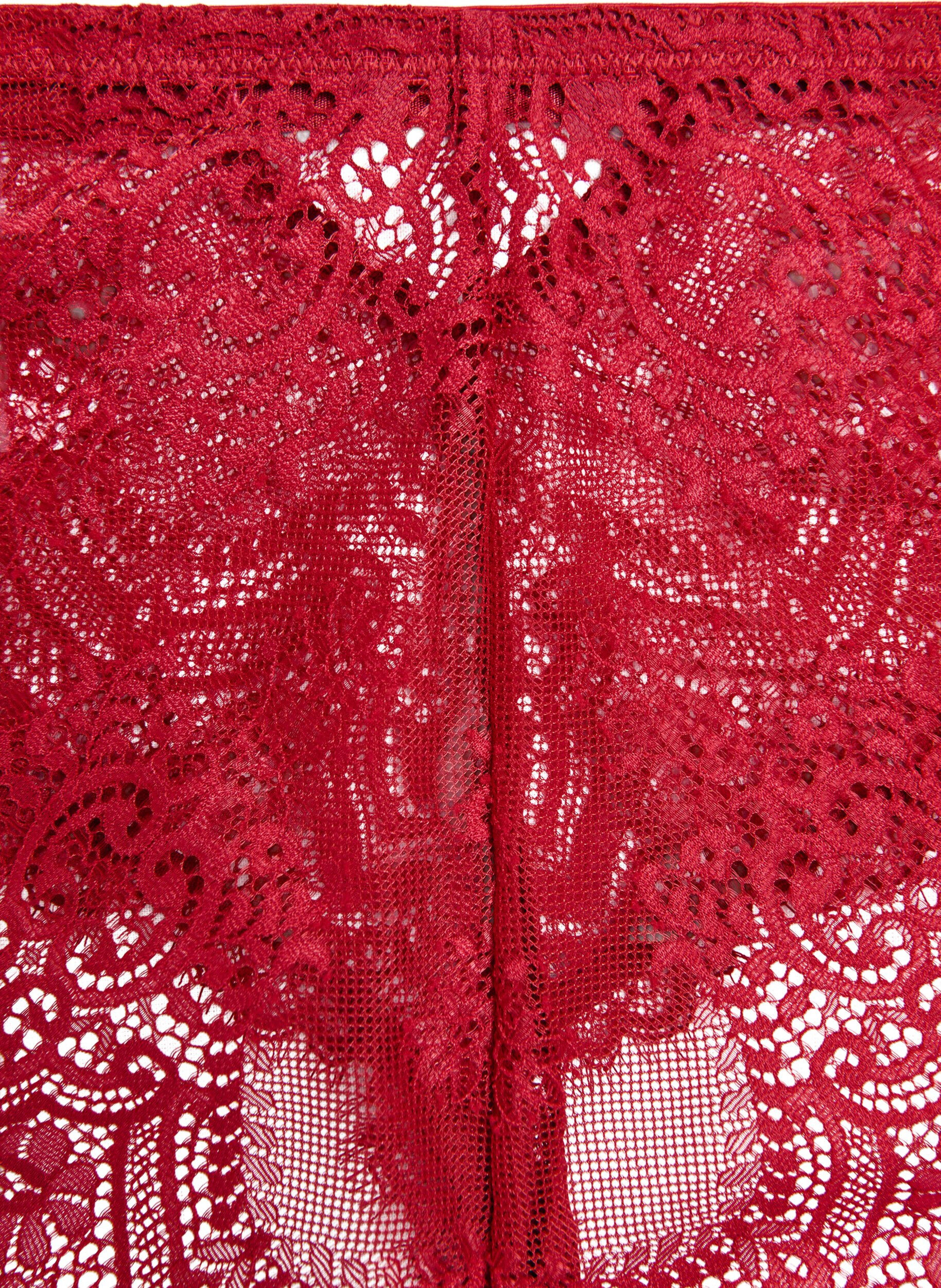 Zizzifashion Lace thong with keyhole detail at the back, Red, Packshot image number 2