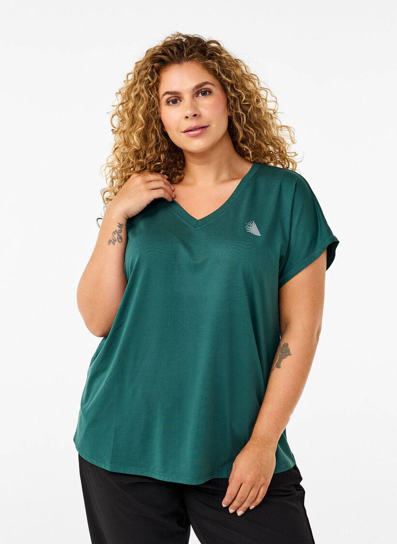V-neck training t-shirt, Bistro Green, Model image number 0