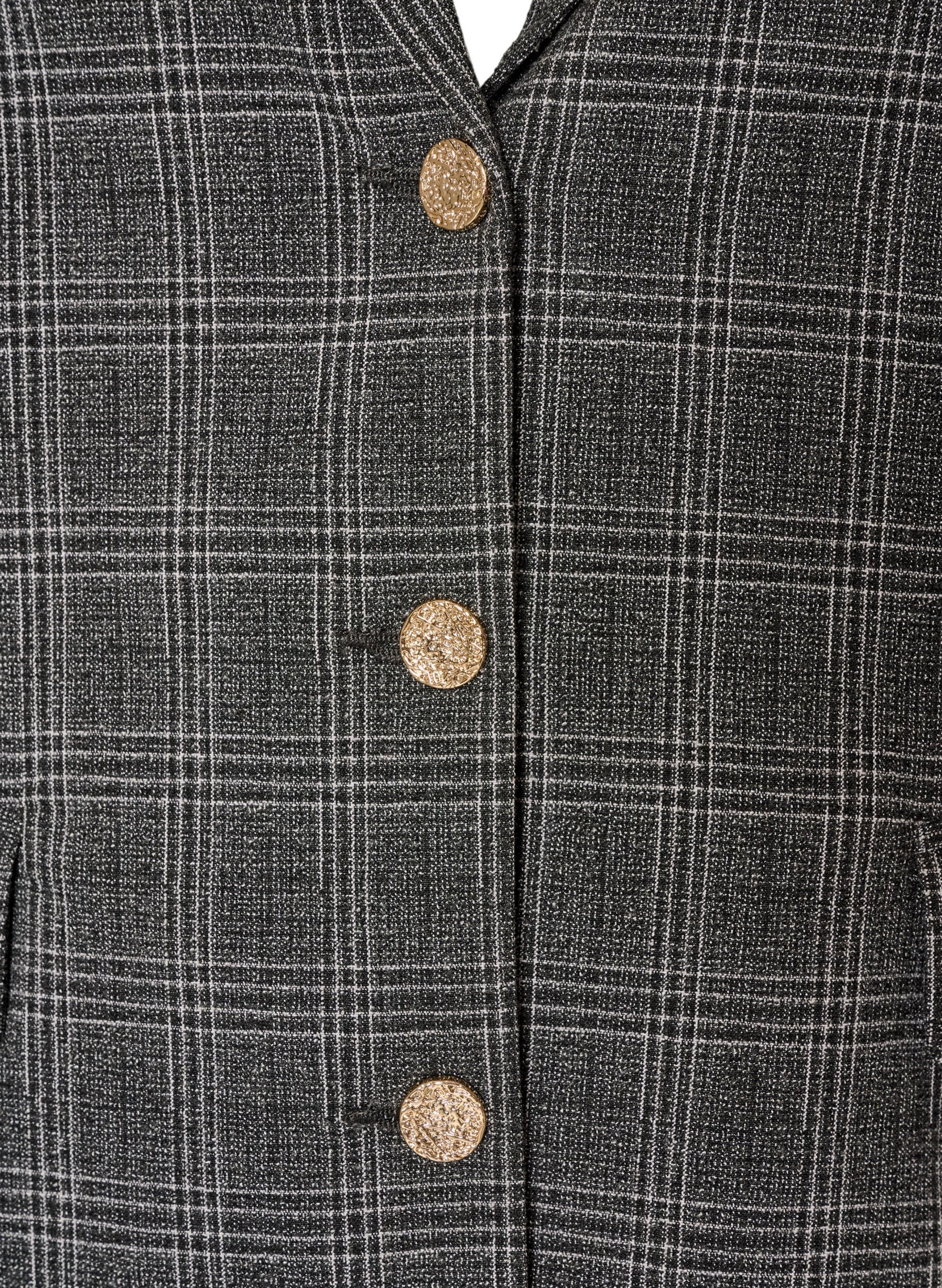 ZizzifashionShort blazer with a checked pattern, Dark Grey, Packshot image number 2