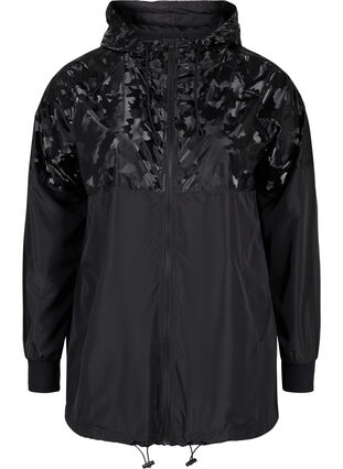 Hooded exercise jacket with pockets, Black, Packshot image number 0
