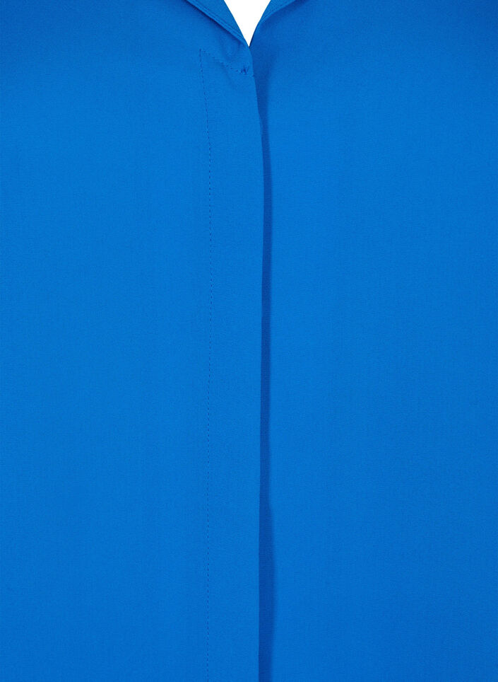 Solid colour shirt with v-neck, Princess Blue, Packshot image number 2