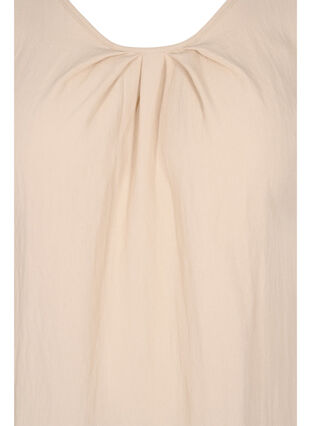 Short-sleeved viscose blouse with round neck, Oxford Tan, Packshot image number 2