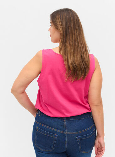 Cotton top with elasticated band in the bottom, Magenta, Model image number 1