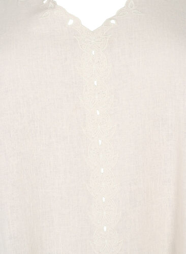Viscose-Linen Mix Blouse with Embroidery, Moonbeam, Packshot image number 2