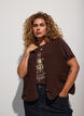 Teddy gilet with buttons and pockets, Brown, Model image number 0