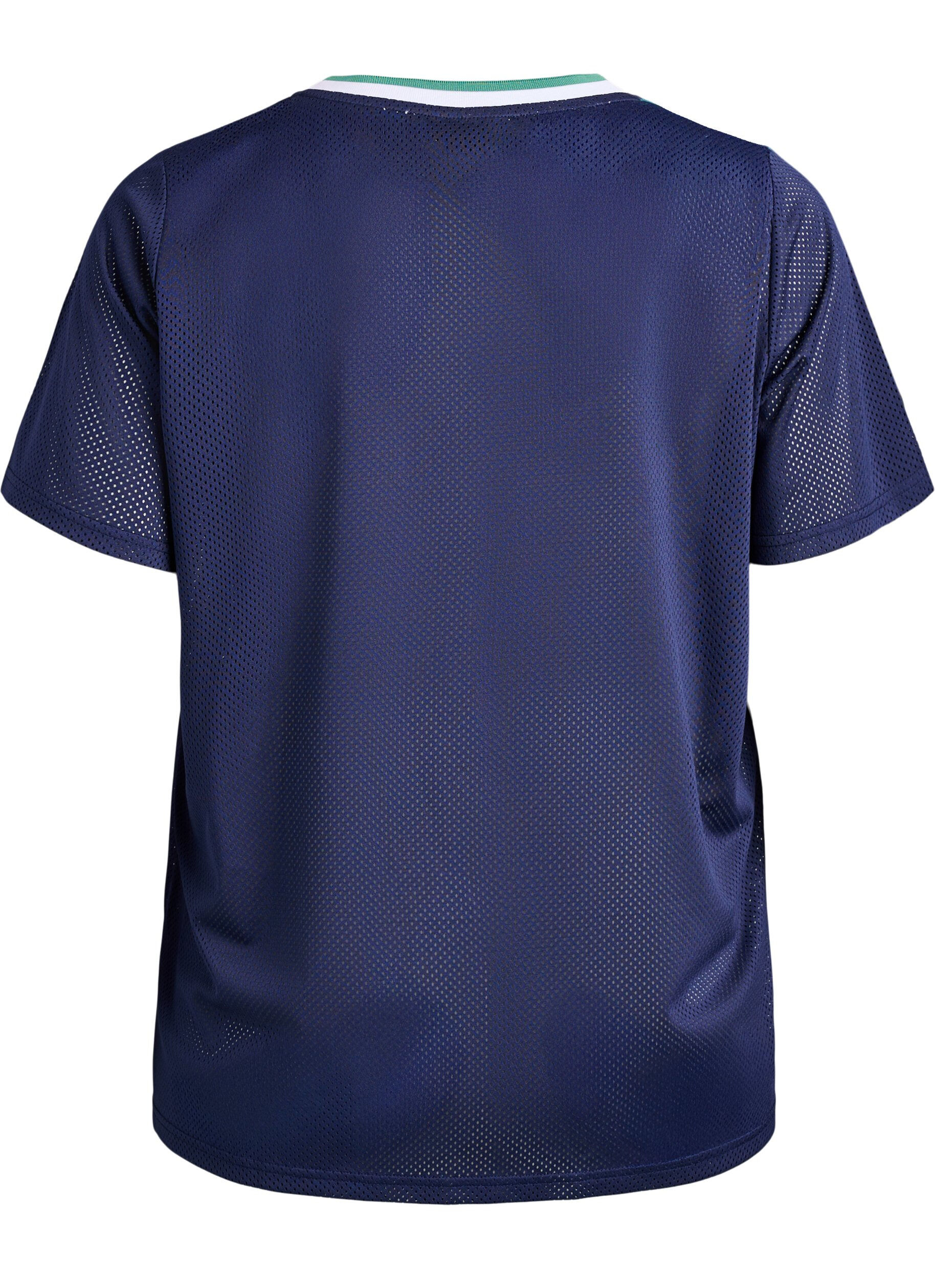 Zizzifashion Sporty t-shirt in mesh with front print, Blue, Packshot image number 1