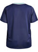 Sporty t-shirt in mesh with front print, Blue, Packshot image number 1
