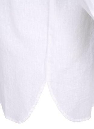 Long shirt in linen and cotton, Bright White, Packshot image number 3