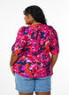 Blouse with 1/2 sleeves and a colourful print, Pink, Model image number 2