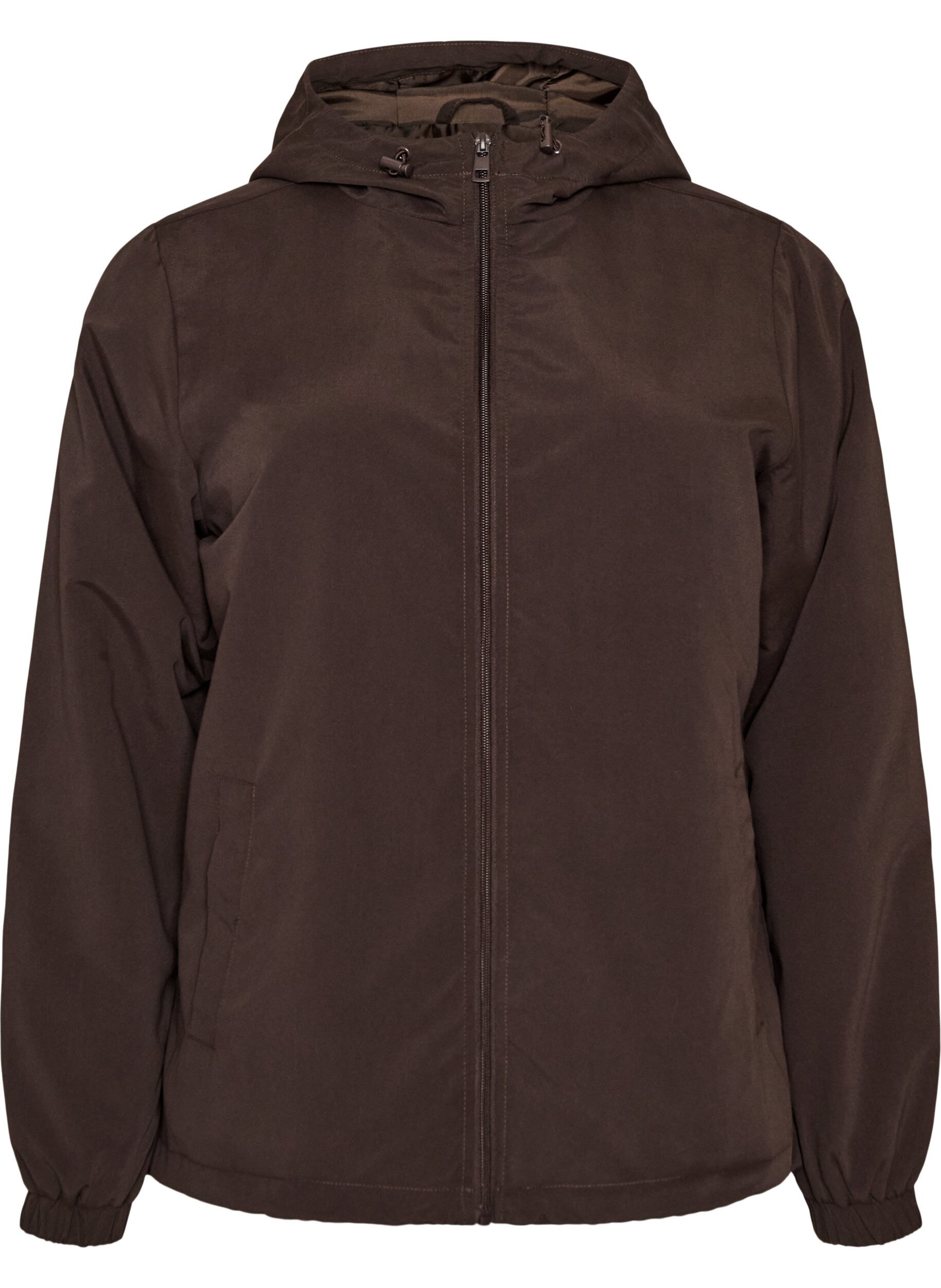 ZizzifashionLightweight jacket with a hood and zipper, Brown, Packshot image number 0