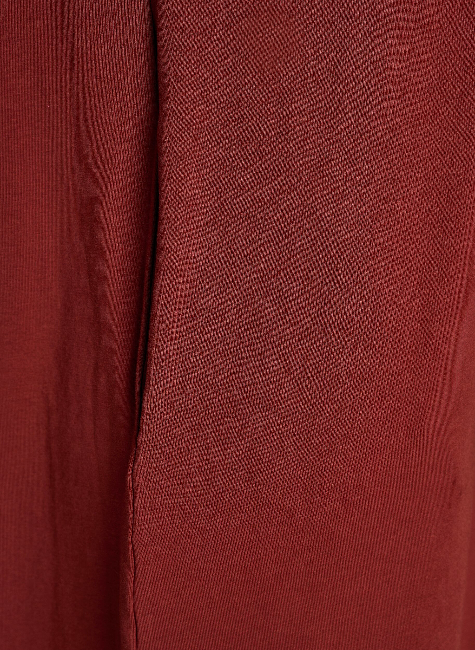 ZizzifashionMidi T-shirt dress with a V-neck, Red, Packshot image number 3