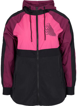 Sports jacket with colour block, Black Comb, Packshot image number 0