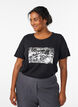 T-shirt with motif, Black, Model image number 0