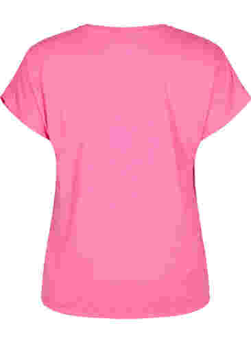 Short sleeved workout t-shirt, Carmine Rose, Packshot image number 1
