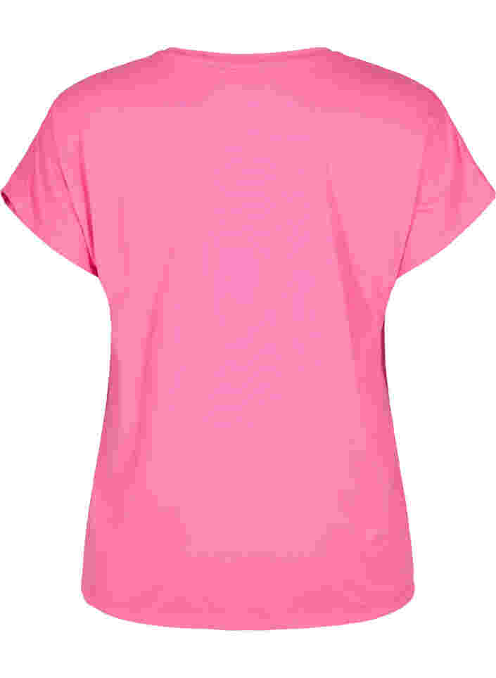 Short sleeved workout t-shirt, Carmine Rose, Packshot image number 1