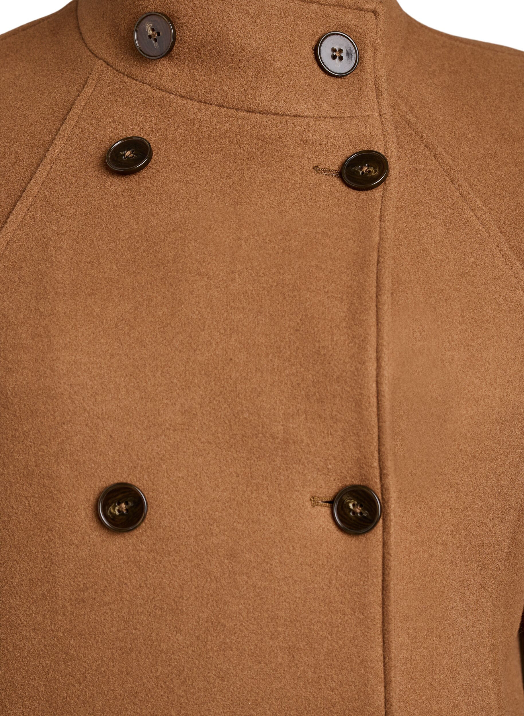 Zizzifashion Short coat with A-line shape, Brown, Packshot image number 2