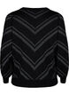 Knitted jumper with a round neck and shimmer, Black w.S.L.Stripes, Packshot image number 1