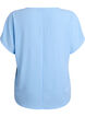 Blouse with short sleeves and a round neckline, Blue, Packshot image number 1