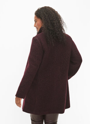 Melange bouclé coat with zipper, Tawny Port Mel., Model image number 1