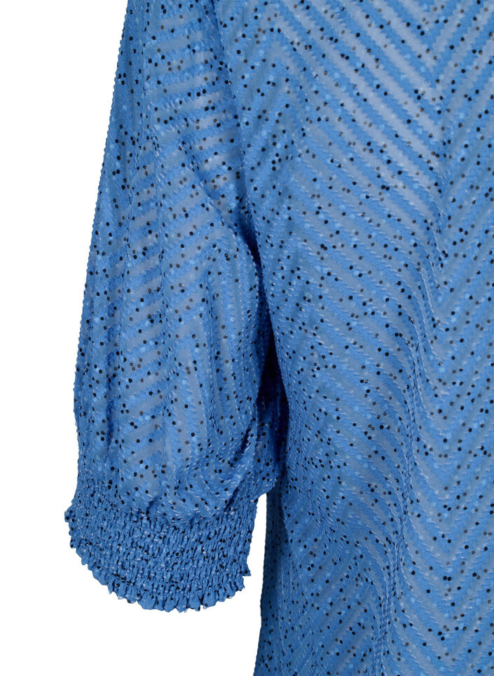 Dotted blouse with short sleeves, Riverside Dot, Packshot image number 3