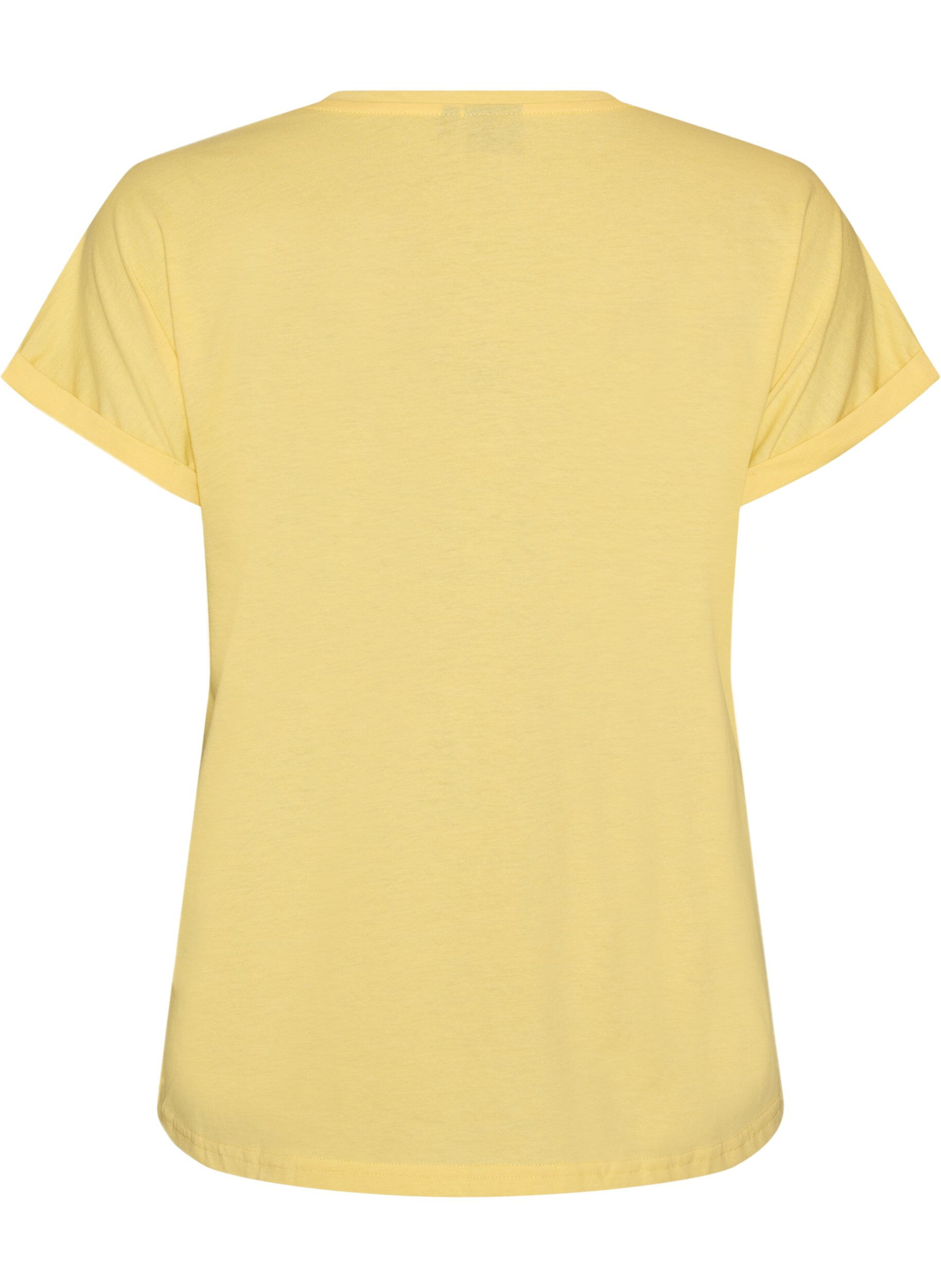 ZizzifashionShort-sleeved cotton blend T-shirt, Yellow, Packshot image number 1