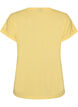 Short-sleeved cotton blend T-shirt, Yellow, Packshot image number 1