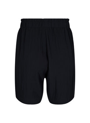 Loose viscose shorts, Black, Packshot image number 1