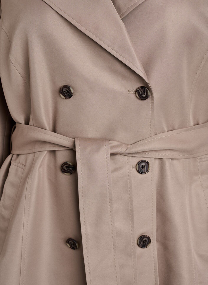 Short trench coat with belt, Grey, Packshot image number 2