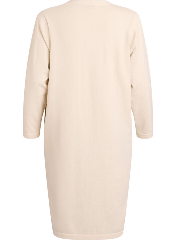 Long, open cardigan with pockets, Beige, Packshot image number 1