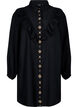 Shirt dress with ruffles and embroidery, Black, Packshot image number 0