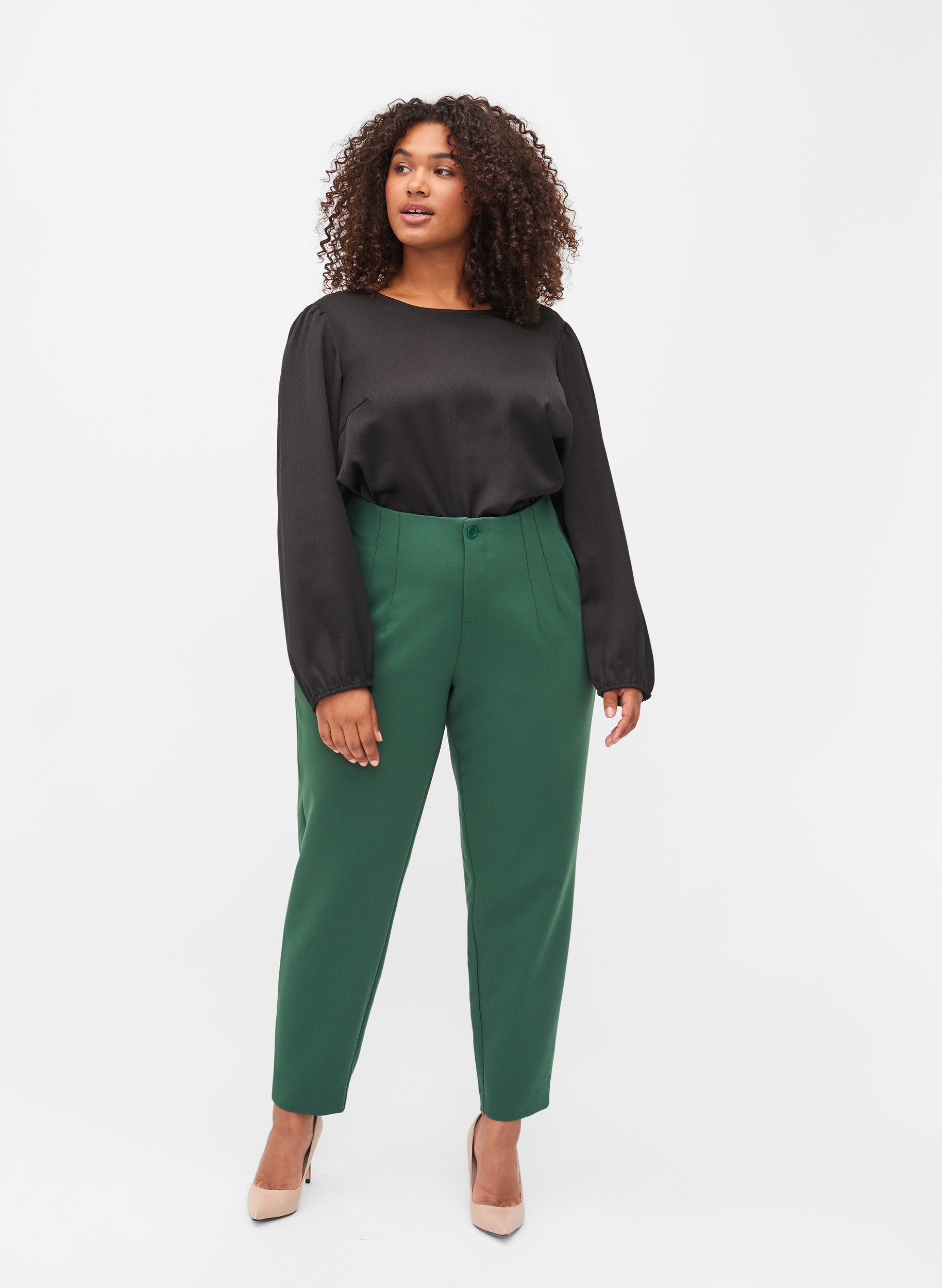 Zizzifashion Classic high-waisted trousers, Formal Garden, Model image number 0