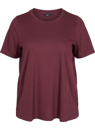 Short-sleeved t-shirt in ribbed fabric, Vineyard Wine, Packshot image number 0