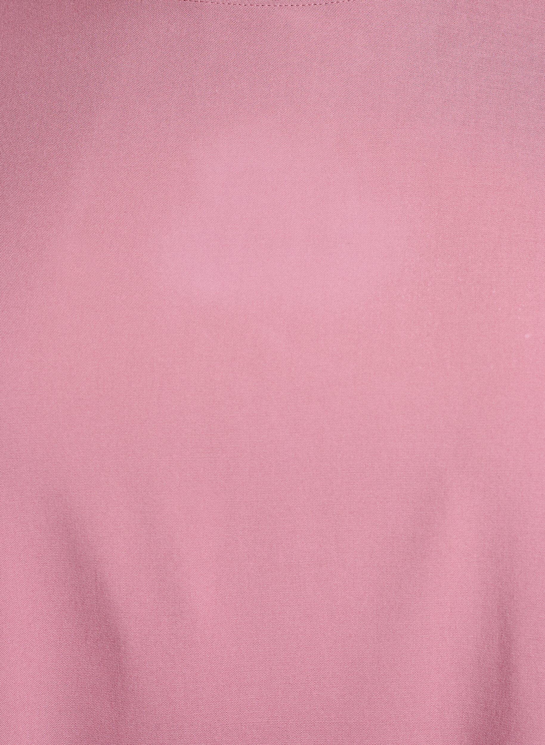 ZizzifashionShort-sleeved woven blouse with round neck, Rose, Packshot image number 2