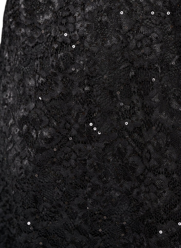 Lace midi skirt with sequins, Black, Packshot image number 2