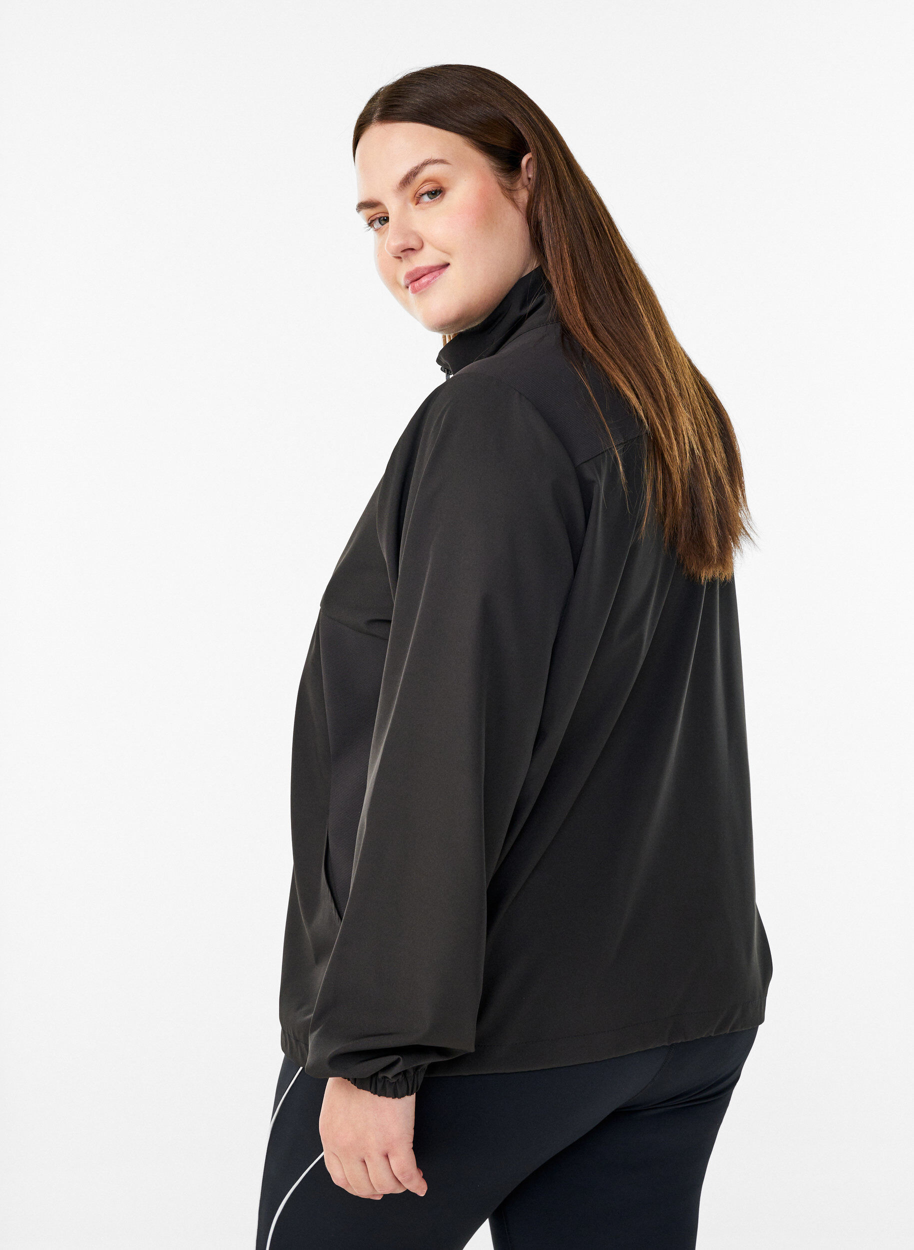 Zizzifashion Sporty lightweight jacket with a high neck and pockets, Black, Model image number 2